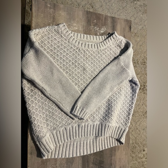 American Eagle Outfitters Sweaters - American Eagle 3/4 Length Sleeve Cream Knit Scoop Neck Sweater Medium